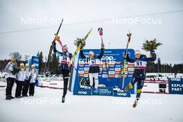 26.01.2019, Ulricehamn, Sweden (SWE): Astrid Uhrenholdt Jacobsen (NOR), Therese Johaug (NOR), Ebba Andersson (SWE), (l-r) - FIS world cup cross-country, 10km women, Ulricehamn (SWE). www.nordicfocus.com. © Modica/NordicFocus. Every downloaded picture is fee-liable.