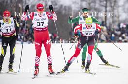 26.01.2019, Ulricehamn, Sweden (SWE): Paul Constantin Pepene (ROU), Alexander Bessmertnykh (RUS), Max Hauke (AUT), (l-r)  - FIS world cup cross-country, 15km men, Ulricehamn (SWE). www.nordicfocus.com. © Modica/NordicFocus. Every downloaded picture is fee-liable.