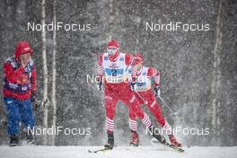 27.01.2019, Ulricehamn, Sweden (SWE): Sergey Ustiugov (RUS), Artem Maltsev (RUS), (l-r)  - FIS world cup cross-country, 4x10km men, Ulricehamn (SWE). www.nordicfocus.com. © Modica/NordicFocus. Every downloaded picture is fee-liable.