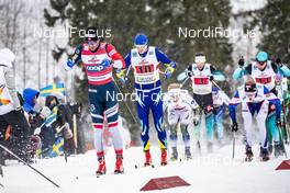 27.01.2019, Ulricehamn, Sweden (SWE): Hans Christer Holund (NOR), Alexey Poltoranin (KAZ), (l-r)  - FIS world cup cross-country, 4x10km men, Ulricehamn (SWE). www.nordicfocus.com. © Modica/NordicFocus. Every downloaded picture is fee-liable.