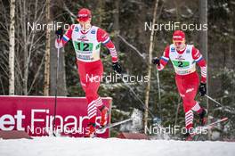 27.01.2019, Ulricehamn, Sweden (SWE): Evgeniy Belov (RUS), Andrey Larkov (RUS), (l-r)  - FIS world cup cross-country, 4x10km men, Ulricehamn (SWE). www.nordicfocus.com. © Modica/NordicFocus. Every downloaded picture is fee-liable.
