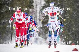 27.01.2019, Ulricehamn, Sweden (SWE): Andrey Larkov (RUS), Calle Halfvarsson (SWE), (l-r)  - FIS world cup cross-country, 4x10km men, Ulricehamn (SWE). www.nordicfocus.com. © Modica/NordicFocus. Every downloaded picture is fee-liable.