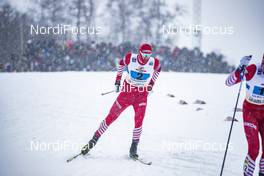 27.01.2019, Ulricehamn, Sweden (SWE): Artem Maltsev (RUS), Sergey Ustiugov (RUS), (l-r)  - FIS world cup cross-country, 4x10km men, Ulricehamn (SWE). www.nordicfocus.com. © Modica/NordicFocus. Every downloaded picture is fee-liable.