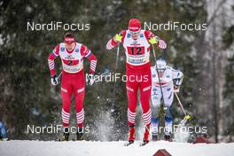 27.01.2019, Ulricehamn, Sweden (SWE): Andrey Larkov (RUS), Evgeniy Belov (RUS), (l-r)  - FIS world cup cross-country, 4x10km men, Ulricehamn (SWE). www.nordicfocus.com. © Modica/NordicFocus. Every downloaded picture is fee-liable.