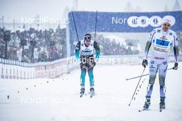 27.01.2019, Ulricehamn, Sweden (SWE): Richard Jouve (FRA), Viktor Thorn (SWE), (l-r)  - FIS world cup cross-country, 4x10km men, Ulricehamn (SWE). www.nordicfocus.com. © Modica/NordicFocus. Every downloaded picture is fee-liable.