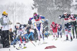 27.01.2019, Ulricehamn, Sweden (SWE): Sadie Bjornsen (USA), Lotta Udnes Weng (NOR), (l-r)  - FIS world cup cross-country, 4x5km women, Ulricehamn (SWE). www.nordicfocus.com. © Modica/NordicFocus. Every downloaded picture is fee-liable.