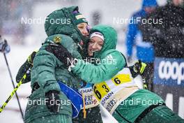 27.01.2019, Ulricehamn, Sweden (SWE): Pia Fink (GER), Julia Belger (GER), Sandra Ringwald (GER), (l-r)  - FIS world cup cross-country, 4x5km women, Ulricehamn (SWE). www.nordicfocus.com. © Modica/NordicFocus. Every downloaded picture is fee-liable.