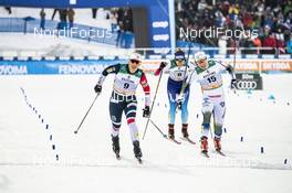 09.02.2019, Lahti Finland (FIN): Tiril Udnes Weng (NOR), Laurien Van Der Graaff (SUI), Hanna Falk (SWE), (l-r)  - FIS world cup cross-country, individual sprint, Lahti (FIN). www.nordicfocus.com. © Modica/NordicFocus. Every downloaded picture is fee-liable.
