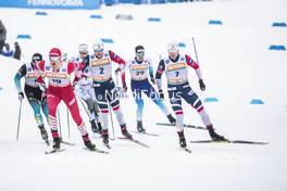 09.02.2019, Lahti Finland (FIN): Gleb Retivykh (RUS), Haavard Solaas Taugboel (NOR), Roman Schaad (SUI), Eirik Brandsdal (NOR), (l-r)  - FIS world cup cross-country, individual sprint, Lahti (FIN). www.nordicfocus.com. © Modica/NordicFocus. Every downloaded picture is fee-liable.