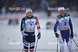 09.02.2019, Lahti Finland (FIN): Maiken Caspersen Falla (NOR), Sophie Caldwell (USA) - FIS world cup cross-country, individual sprint, Lahti (FIN). www.nordicfocus.com. © Thibaut/NordicFocus. Every downloaded picture is fee-liable.