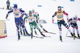 09.02.2019, Lahti Finland (FIN): Martti Jylhae (FIN), Federico Pellegrino (ITA), Johannes Hoesflot Klaebo (NOR), (l-r)  - FIS world cup cross-country, individual sprint, Lahti (FIN). www.nordicfocus.com. © Modica/NordicFocus. Every downloaded picture is fee-liable.