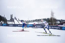 09.02.2019, Lahti Finland (FIN): Nadine Faehndrich (SUI), Maiken Caspersen Falla (NOR), Evelina Settlin (SWE), (l-r)  - FIS world cup cross-country, individual sprint, Lahti (FIN). www.nordicfocus.com. © Modica/NordicFocus. Every downloaded picture is fee-liable.