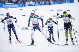 09.02.2019, Lahti Finland (FIN): Katri Lylynpera (FIN), Sophie Caldwell (USA), Anamarija Lampic (SLO), (l-r)  - FIS world cup cross-country, individual sprint, Lahti (FIN). www.nordicfocus.com. © Modica/NordicFocus. Every downloaded picture is fee-liable.