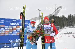 09.03.2019, Oslo, Norway (NOR): Maxim Vylegzhanin (RUS), Andrey Larkov (RUS) - FIS world cup cross-country, mass men, Oslo (NOR). www.nordicfocus.com. © Thibaut/NordicFocus. Every downloaded picture is fee-liable.
