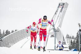 09.03.2019, Oslo, Norway (NOR): Johannes Hoesflot Klaebo (NOR), Andrey Larkov (RUS), (l-r)  - FIS world cup cross-country, mass men, Oslo (NOR). www.nordicfocus.com. © Modica/NordicFocus. Every downloaded picture is fee-liable.