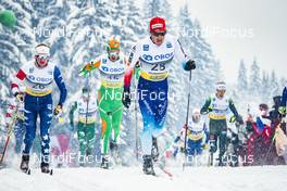 09.03.2019, Oslo, Norway (NOR): Kyle Bratrud (USA), Thomas Maloney Westgaard (IRL), Jonas Baumann (SUI), (l-r)  - FIS world cup cross-country, mass men, Oslo (NOR). www.nordicfocus.com. © Modica/NordicFocus. Every downloaded picture is fee-liable.