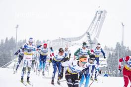 09.03.2019, Oslo, Norway (NOR): Fredrik Andersson (SWE), Jonas Baumann (SUI), Scott Patterson (USA), Adam Martin (USA), (l-r)  - FIS world cup cross-country, mass men, Oslo (NOR). www.nordicfocus.com. © Modica/NordicFocus. Every downloaded picture is fee-liable.