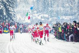 09.03.2019, Oslo, Norway (NOR): Johannes Hoesflot Klaebo (NOR), Hans Christer Holund (NOR), Alexander Bolshunov (RUS), (l-r)  - FIS world cup cross-country, mass men, Oslo (NOR). www.nordicfocus.com. © Modica/NordicFocus. Every downloaded picture is fee-liable.