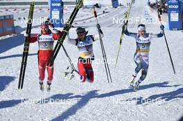 10.03.2019, Oslo, Norway (NOR): Natalia Nepryaeva (RUS), Therese Johaug (NOR), Ebba Andersson (SWE) - FIS world cup cross-country, mass women, Oslo (NOR). www.nordicfocus.com. © Thibaut/NordicFocus. Every downloaded picture is fee-liable.