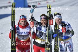 10.03.2019, Oslo, Norway (NOR): Natalia Nepryaeva (RUS), Therese Johaug (NOR), Ebba Andersson (SWE) - FIS world cup cross-country, mass women, Oslo (NOR). www.nordicfocus.com. © Thibaut/NordicFocus. Every downloaded picture is fee-liable.