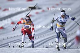 10.03.2019, Oslo, Norway (NOR): Ingvild Flugstad Oestberg (NOR), Ebba Andersson (SWE) - FIS world cup cross-country, mass women, Oslo (NOR). www.nordicfocus.com. © Thibaut/NordicFocus. Every downloaded picture is fee-liable.