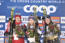 10.03.2019, Oslo, Norway (NOR): Natalia Nepryaeva (RUS), Therese Johaug (NOR), Ebba Andersson (SWE), (l-r) - FIS world cup cross-country, mass women, Oslo (NOR). www.nordicfocus.com. © Thibaut/NordicFocus. Every downloaded picture is fee-liable.