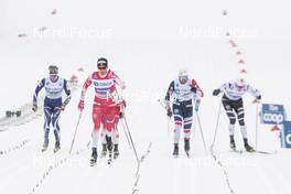 12.03.2019, Drammen, Norway (NOR): Joni Maeki (FIN), Johannes Hoesflot Klaebo (NOR), Sondre Turvoll Fossli (NOR), Paal Troean Aune (NOR), (l-r)  - FIS world cup cross-country, individual sprint, Drammen (NOR). www.nordicfocus.com. © Lyngstad/NordicFocus. Every downloaded picture is fee-liable.