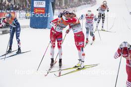12.03.2019, Drammen, Norway (NOR): Jessica Diggins (USA), Astrid Uhrenholdt Jacobsen (NOR), Maiken Caspersen Falla (NOR), Stina Nilsson (SWE), (l-r)  - FIS world cup cross-country, individual sprint, Drammen (NOR). www.nordicfocus.com. © Lyngstad/NordicFocus. Every downloaded picture is fee-liable.