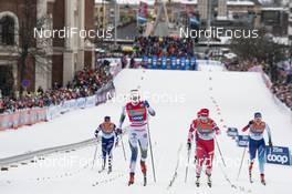 12.03.2019, Drammen, Norway (NOR): Krista Parmakoski (FIN), Stina Nilsson (SWE), Natalia Nepryaeva (RUS), Nadine Faehndrich (SUI), (l-r)  - FIS world cup cross-country, individual sprint, Drammen (NOR). www.nordicfocus.com. © Lyngstad/NordicFocus. Every downloaded picture is fee-liable.