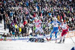 16.03.2019, Falun, Sweden (SWE): Stina Nilsson (SWE), Maiken Caspersen Falla (NOR), Ane Appelkvist Stenseth (NOR), (l-r)  - FIS world cup cross-country, individual sprint, Falun (SWE). www.nordicfocus.com. © Modica/NordicFocus. Every downloaded picture is fee-liable.