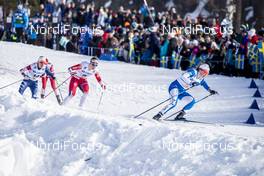 16.03.2019, Falun, Sweden (SWE): Moa Lundgren (SWE), Astrid Uhrenholdt Jacobsen (NOR), Natalia Matveeva (RUS), (l-r)  - FIS world cup cross-country, individual sprint, Falun (SWE). www.nordicfocus.com. © Modica/NordicFocus. Every downloaded picture is fee-liable.