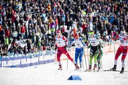 16.03.2019, Falun, Sweden (SWE): Natalia Matveeva (RUS), Anna Dyvik (SWE), Eva Urevc (SLO), Tiril Udnes Weng (NOR), (l-r)  - FIS world cup cross-country, individual sprint, Falun (SWE). www.nordicfocus.com. © Modica/NordicFocus. Every downloaded picture is fee-liable.