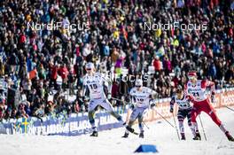 16.03.2019, Falun, Sweden (SWE): Marcus Grate (SWE), Viktor Thorn (SWE), Gleb Retivykh (RUS), (l-r)  - FIS world cup cross-country, individual sprint, Falun (SWE). www.nordicfocus.com. © Modica/NordicFocus. Every downloaded picture is fee-liable.