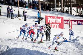 16.03.2019, Falun, Sweden (SWE): Jonna Sundling (SWE), Stina Nilsson (SWE), Nadine Faehndrich (SUI), Ane Appelkvist Stenseth (NOR), (l-r)  - FIS world cup cross-country, individual sprint, Falun (SWE). www.nordicfocus.com. © Modica/NordicFocus. Every downloaded picture is fee-liable.