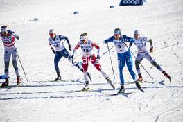 16.03.2019, Falun, Sweden (SWE): Stina Nilsson (SWE), Maiken Caspersen Falla (NOR), Sophie Caldwell (USA), Moa Lundgren (SWE), Jonna Sundling (SWE), (l-r)  - FIS world cup cross-country, individual sprint, Falun (SWE). www.nordicfocus.com. © Modica/NordicFocus. Every downloaded picture is fee-liable.