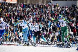16.03.2019, Falun, Sweden (SWE): Anton Persson (SWE), Richard Jouve (FRA), Francesco De Fabiani (ITA), (l-r)  - FIS world cup cross-country, individual sprint, Falun (SWE). www.nordicfocus.com. © Modica/NordicFocus. Every downloaded picture is fee-liable.