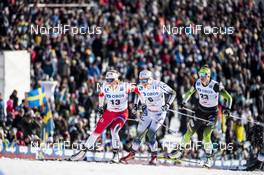16.03.2019, Falun, Sweden (SWE): Maiken Caspersen Falla (NOR), Hanna Falk (SWE), Katja Visnar (SLO), (l-r)  - FIS world cup cross-country, individual sprint, Falun (SWE). www.nordicfocus.com. © Modica/NordicFocus. Every downloaded picture is fee-liable.