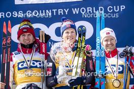 24.03.2019, Quebec, Canada (CAN): Alexander Bolshunov (RUS), Johannes Hoesflot Klaebo (NOR), Sjur Roethe (NOR), (l-r) - FIS world cup cross-country, cups, Quebec (CAN). www.nordicfocus.com. © Modica/NordicFocus. Every downloaded picture is fee-liable.