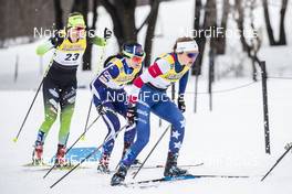22.03.2019, Quebec, Canada (CAN): Eva Urevc (SLO), Krista Parmakoski (FIN), Sophie Caldwell (USA), (l-r)  - FIS world cup cross-country, individual sprint, Quebec (CAN). www.nordicfocus.com. © Modica/NordicFocus. Every downloaded picture is fee-liable.