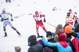 22.03.2019, Quebec, Canada (CAN): Viktor Thorn (SWE), Alexander Bolshunov (RUS), Johannes Hoesflot Klaebo (NOR), (l-r)  - FIS world cup cross-country, individual sprint, Quebec (CAN). www.nordicfocus.com. © Modica/NordicFocus. Every downloaded picture is fee-liable.