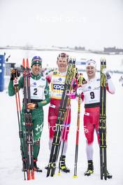 22.03.2019, Quebec, Canada (CAN): Federico Pellegrino (ITA), Johannes Hoesflot Klaebo (NOR), Sindre Bjoernestad Skar (NOR), (l-r)  - FIS world cup cross-country, individual sprint, Quebec (CAN). www.nordicfocus.com. © Modica/NordicFocus. Every downloaded picture is fee-liable.