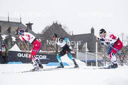 22.03.2019, Quebec, Canada (CAN): Simen Hegstad Krueger (NOR), Richard Jouve (FRA), Sjur Roethe (NOR), (l-r)  - FIS world cup cross-country, individual sprint, Quebec (CAN). www.nordicfocus.com. © Modica/NordicFocus. Every downloaded picture is fee-liable.