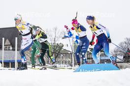 22.03.2019, Quebec, Canada (CAN): Maja Dahlqvist (SWE), Sadie Bjornsen (USA), Nadine Faehndrich (SUI), (l-r)  - FIS world cup cross-country, individual sprint, Quebec (CAN). www.nordicfocus.com. © Modica/NordicFocus. Every downloaded picture is fee-liable.