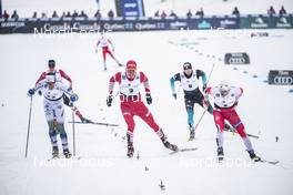 22.03.2019, Quebec, Canada (CAN): Johan Haeggstroem (SWE), Federico Pellegrino (ITA), Lucas Chanavat (FRA), Sindre Bjoernestad Skar (NOR), (l-r)  - FIS world cup cross-country, individual sprint, Quebec (CAN). www.nordicfocus.com. © Modica/NordicFocus. Every downloaded picture is fee-liable.