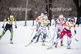 22.03.2019, Quebec, Canada (CAN): Anamarija Lampic (SLO), Evelina Settlin (SWE), Maiken Caspersen Falla (NOR), Stina Nilsson (SWE), (l-r)  - FIS world cup cross-country, individual sprint, Quebec (CAN). www.nordicfocus.com. © Modica/NordicFocus. Every downloaded picture is fee-liable.