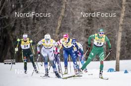22.03.2019, Quebec, Canada (CAN): Sandra Ringwald (GER), Sadie Bjornsen (USA), Caterina Ganz (ITA), Frida Karlsson (SWE), (l-r)  - FIS world cup cross-country, individual sprint, Quebec (CAN). www.nordicfocus.com. © Modica/NordicFocus. Every downloaded picture is fee-liable.