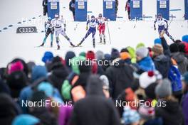 22.03.2019, Quebec, Canada (CAN): Maurice Manificat (FRA), Ristomatti Hakola (FIN), Joni Maeki (FIN), Eirik Brandsdal (NOR), Teodor Peterson (SWE), (l-r)  - FIS world cup cross-country, individual sprint, Quebec (CAN). www.nordicfocus.com. © Modica/NordicFocus. Every downloaded picture is fee-liable.