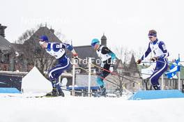 22.03.2019, Quebec, Canada (CAN): Ristomatti Hakola (FIN), Maurice Manificat (FRA), Joni Maeki (FIN), (l-r)  - FIS world cup cross-country, individual sprint, Quebec (CAN). www.nordicfocus.com. © Modica/NordicFocus. Every downloaded picture is fee-liable.