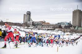 23.03.2019, Quebec, Canada (CAN): Andrey Larkov (RUS), Andrew Musgrave (GBR), Lucas Chanavat (FRA), Hans Christer Holund (NOR), (l-r)  - FIS world cup cross-country, mass men, Quebec (CAN). www.nordicfocus.com. © Modica/NordicFocus. Every downloaded picture is fee-liable.