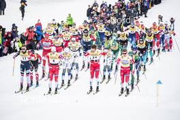 23.03.2019, Quebec, Canada (CAN): Didrik Toenseth (NOR), Sindre Bjoernestad Skar (NOR), Emil Iversen (NOR), Johannes Hoesflot Klaebo (NOR), (l-r)  - FIS world cup cross-country, mass men, Quebec (CAN). www.nordicfocus.com. © Modica/NordicFocus. Every downloaded picture is fee-liable.